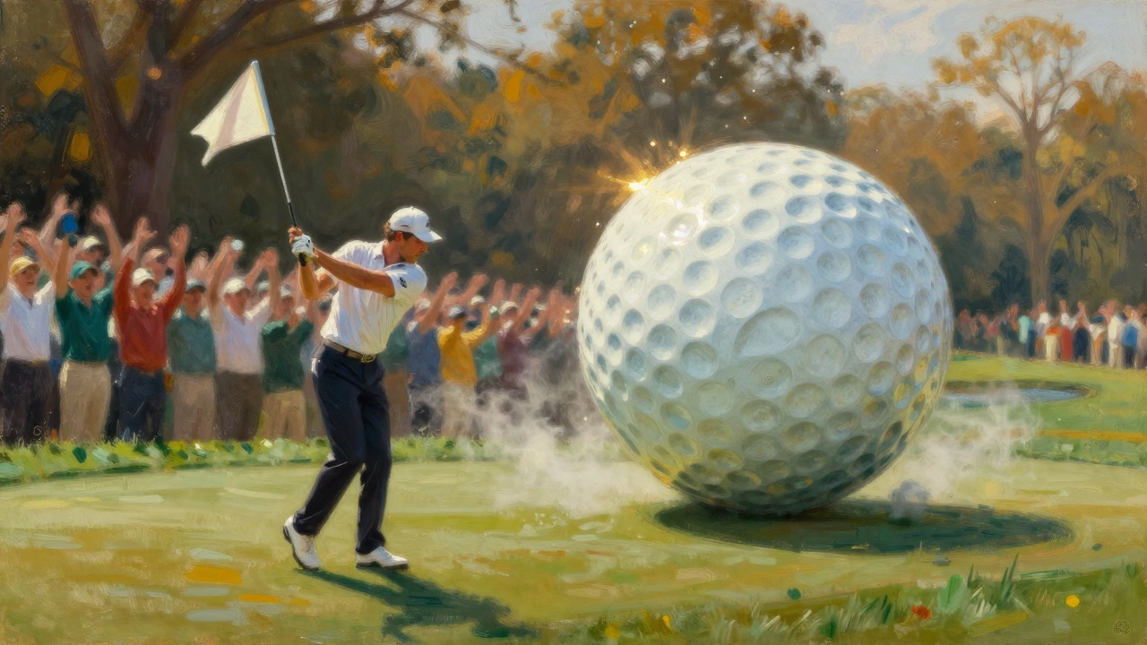 Louis Oosthuizen’s legendary shot at the 2012 Masters, ball soaring over the green.