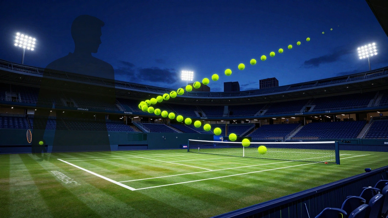 Conceptual art showing the path from Wimbledon to the US Open